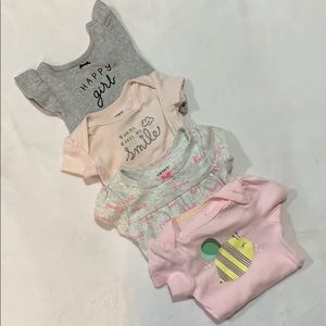 4 Newborn short sleeve onesies